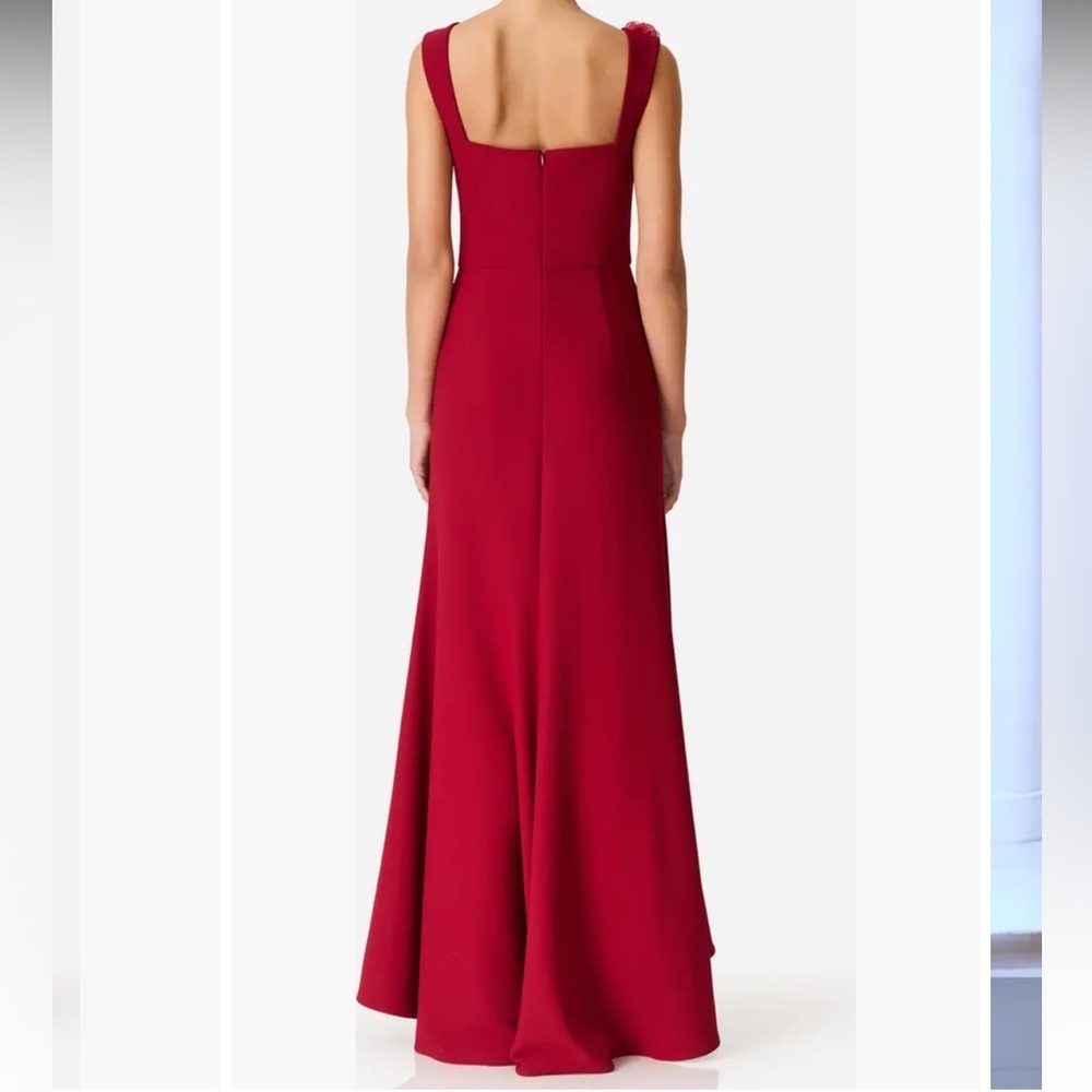 new Elliatt Evanora high-low floral rosette gown in Berry red - Picture 3 of 8